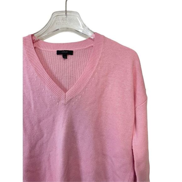 J Crew V Neck Tunic Sweater Wool Pink Blush Size XXS - Picture 2 of 6